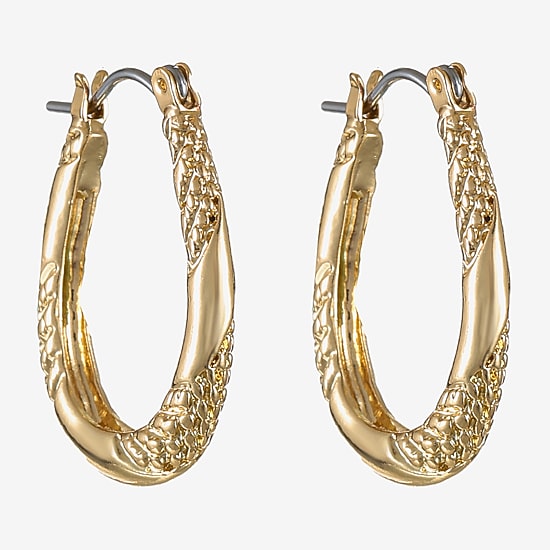 Monet® Gold-Tone Small Oval Hoop Earrings