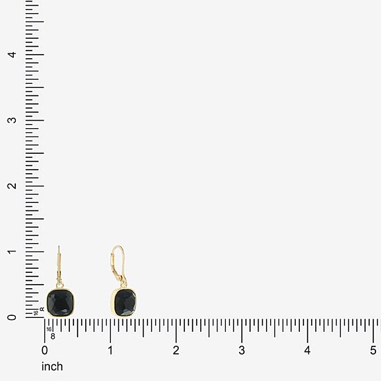 Monet Jewelry Black And Gold Tone Womens Black Drop Earrings