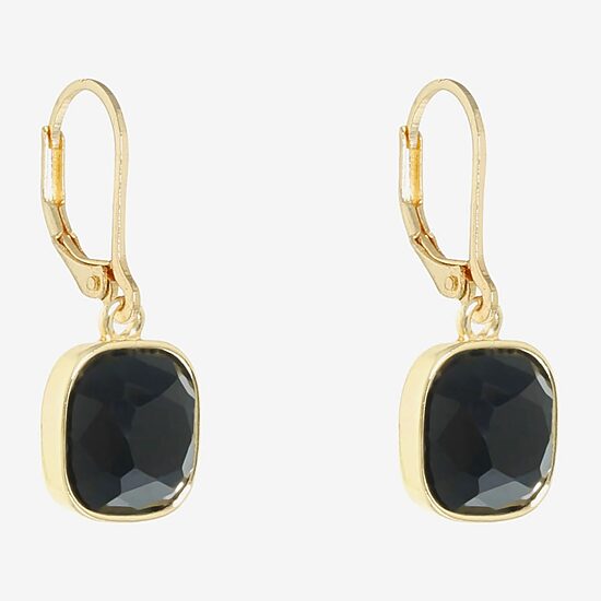 Monet Jewelry Black And Gold Tone Womens Black Drop Earrings