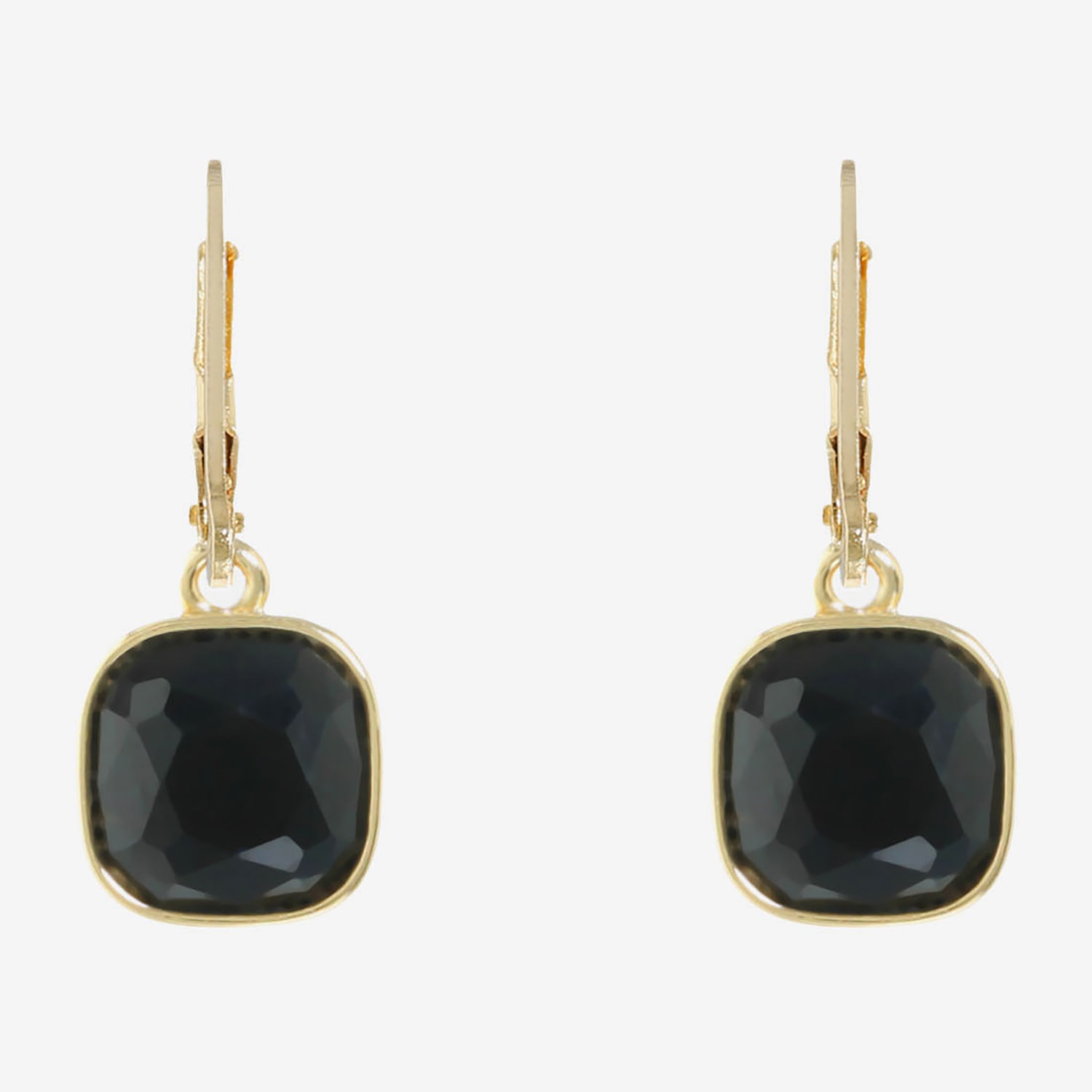 Monet Jewelry Black And Gold Tone Womens Black Drop Earrings