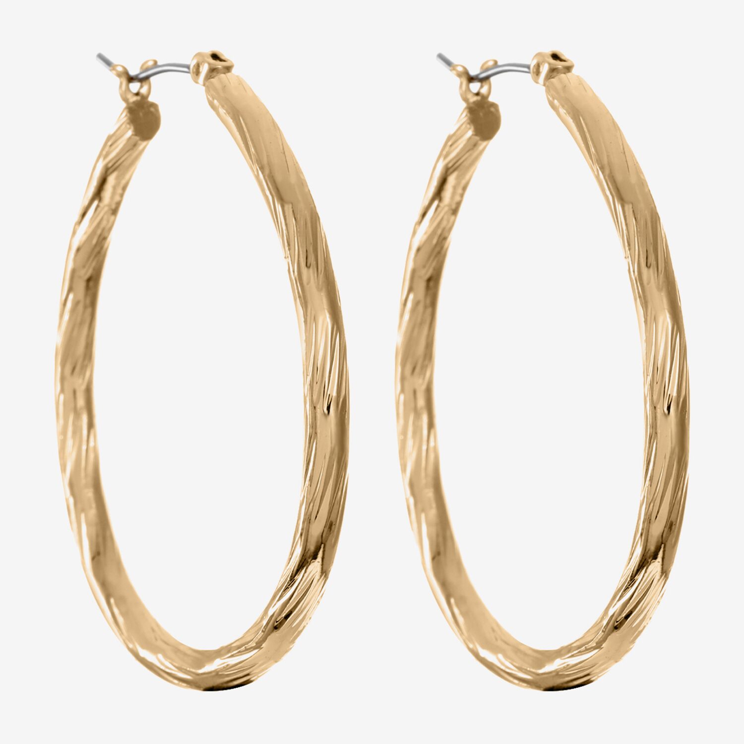 Monet® Gold-Tone Diamond-Cut Hoop Earrings