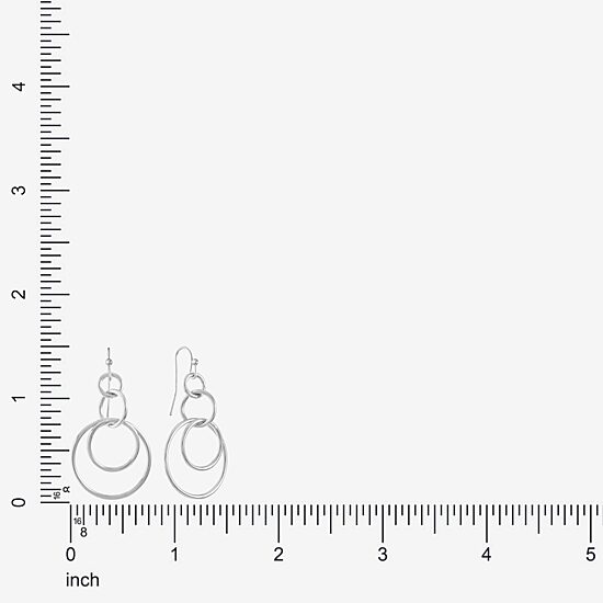 Liz Claiborne Round Layered Womens Drop Earrings
