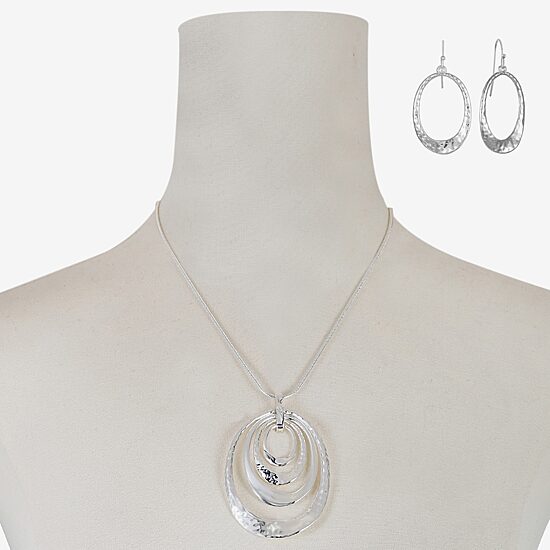 Liz Claiborne Pendant Necklace And Drop Earring Womens Oval 2-pc. Jewelry Set