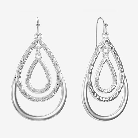 Silver Reflections Pure Silver Over Brass Pear Drop Earrings