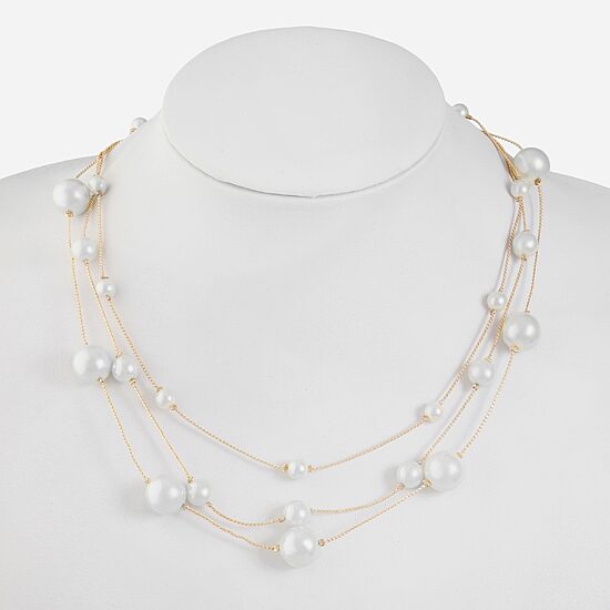 Monet Jewelry Womens White 18 Inch Illusion Necklace