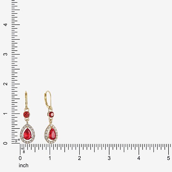 Monet Jewelry Womens Red Drop Earrings