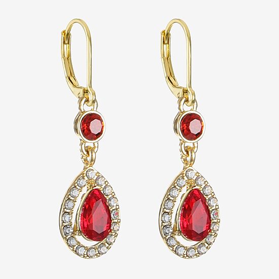Monet Jewelry Womens Red Drop Earrings