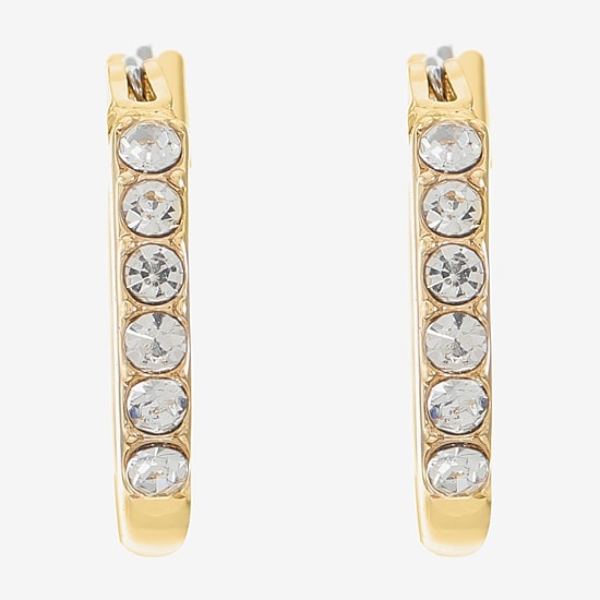Liz Claiborne® Gold-Tone Crystal Small Hoop Earrings
