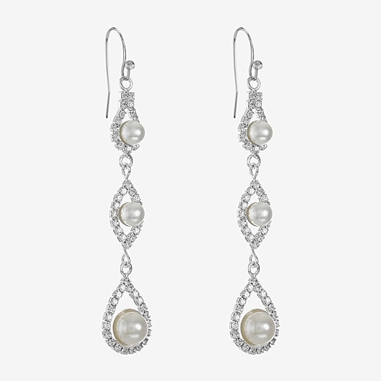 Monet Jewelry Timeless Womens Simulated Pearl Drop Earrings