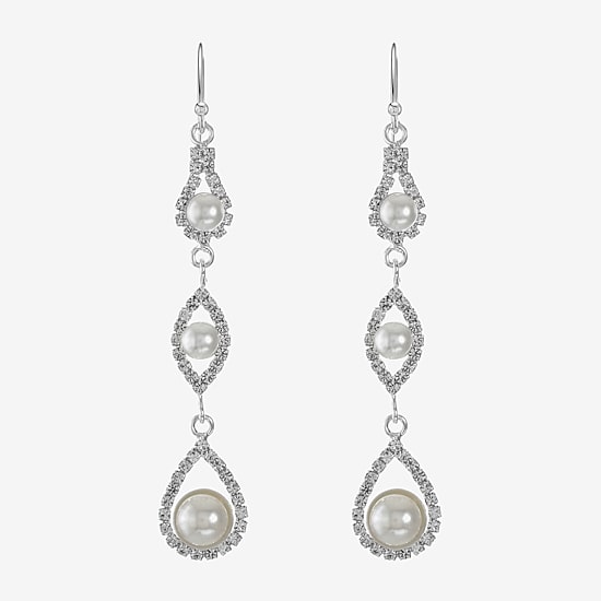 Monet Jewelry Timeless Womens Simulated Pearl Drop Earrings