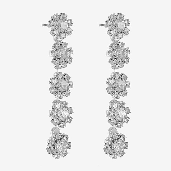 Monet Jewelry Timeless Flower Linear Womens Hypoallergenic Drop Earrings