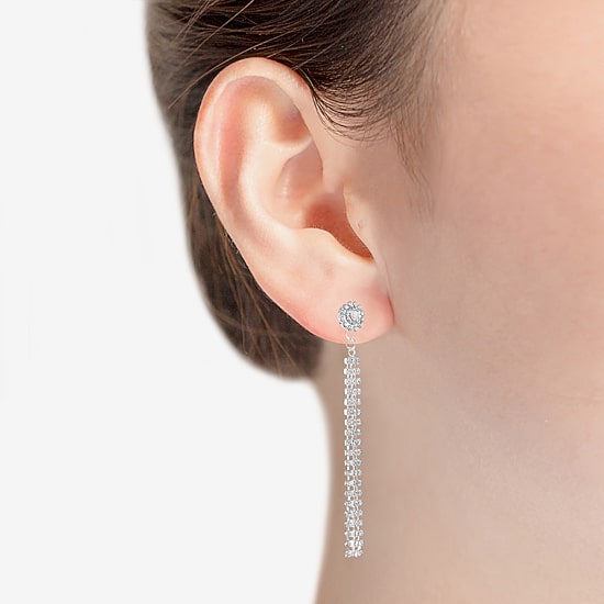 Monet Jewelry Timeless Silver Tone Linear Womens Hypoallergenic Drop Earrings
