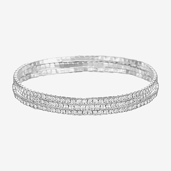 Monet Jewelry Timeless Silver Tone Womens Stretch Bracelet