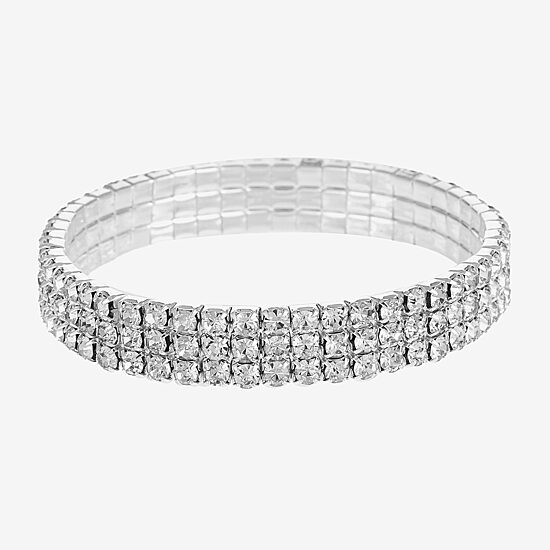 Monet Jewelry Timeless Silver Tone Womens Stretch Bracelet