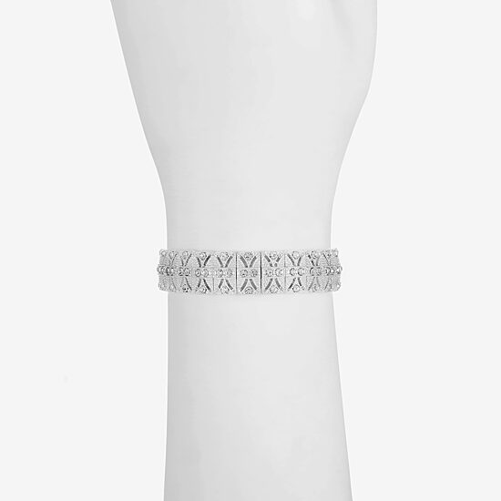 Monet Jewelry Timeless Silver Tone Womens Stretch Bracelet