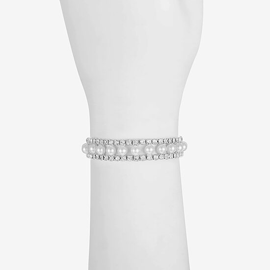 Monet Jewelry Timeless Womens Simulated Pearl Stretch Bracelet