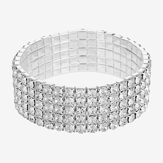 Monet Jewelry Timeless Silver Tone Womens Stretch Bracelet