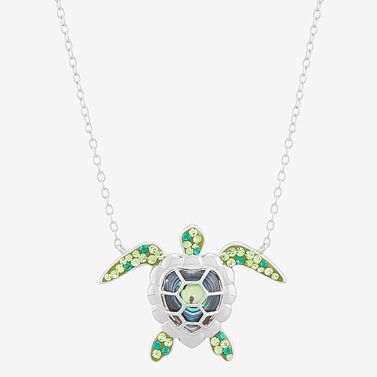 Made in Italy Womens Mystic Fire Abalone Sterling Silver 18 Inch Pendant Necklace