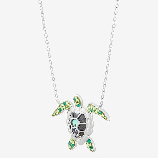 Made in Italy Womens Mystic Fire Abalone Sterling Silver 18 Inch Pendant Necklace