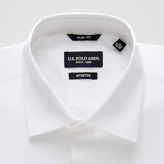 ralph lauren slim fit white dress shirt Men's White Button-Down Shirts