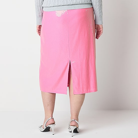 St. John's Bay Womens Plus Midi A-Line Skirt