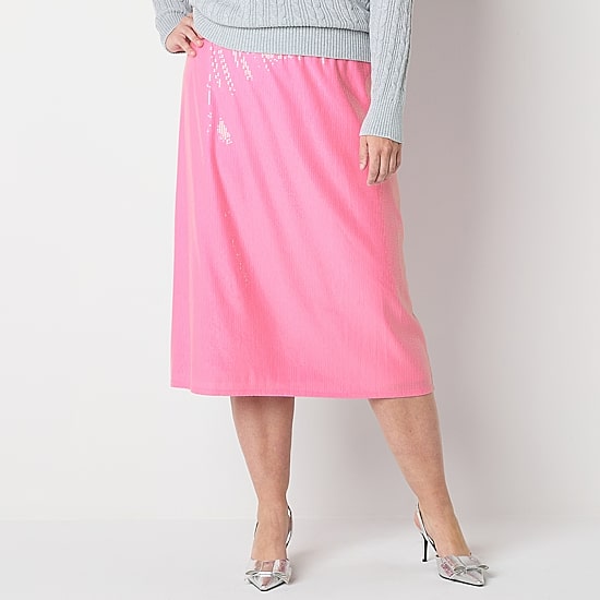 St. John's Bay Womens Plus Midi A-Line Skirt