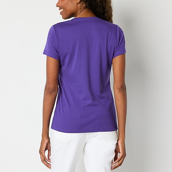 St. John's Bay Womens V Neck Short Sleeve T-Shirt