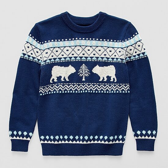 Thereabouts Little & Big Kid Boys Crew Neck Long Sleeve Pullover Sweater