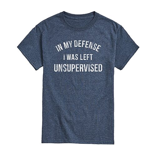 Airwaves Men's in My Defense Left Unsupervised Short Sleeve T-Shirt - Blue