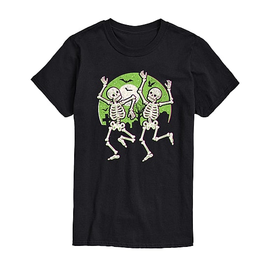 Mens Short Sleeve Dancing Skeletons Graphic T-Shirt