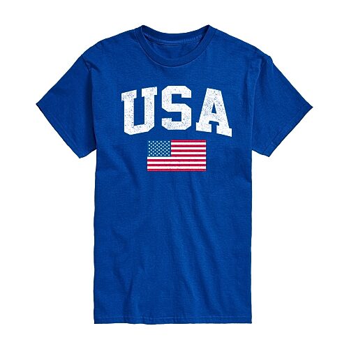 Mens Short Sleeve USA Graphic T-Shirt, X-large, Blue