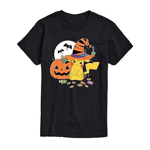 Mens Short Sleeve Pokemon Halloween Graphic T-Shirt, X-large, Black