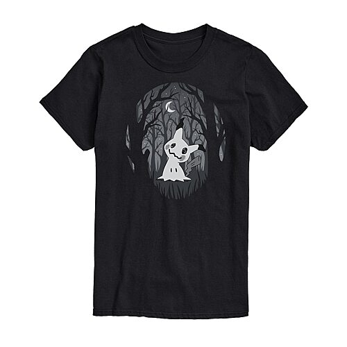 Airwaves Men's Mimikyu Ghost Halloween Haunted Forest Graphic T-Shirt - Black