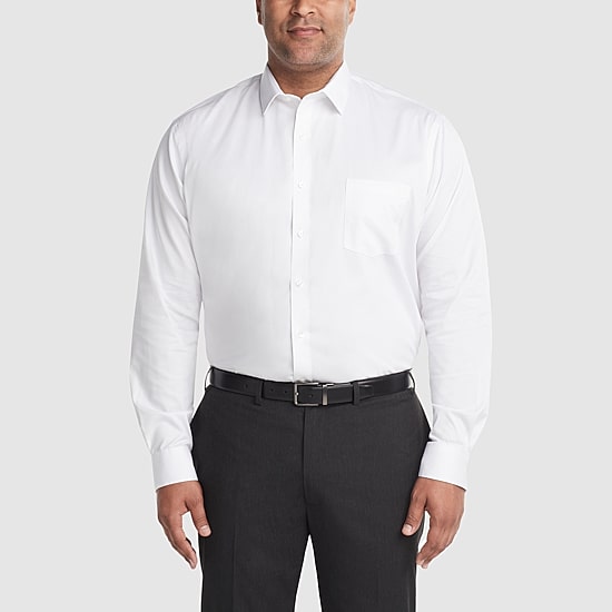 Van Heusen Mens Big and Tall Regular Fit Ultra Flex Wrinkle Free Long Sleeve Dress Shirt
