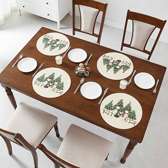 Avanti Country Snowmen Round 4-pc. Placemat