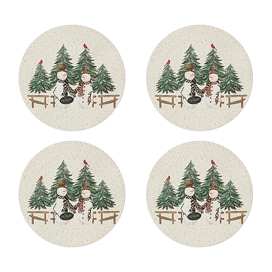 Avanti Country Snowmen Round 4-pc. Placemat