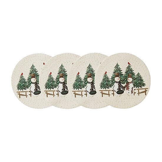 Avanti Country Snowmen Round 4-pc. Placemat