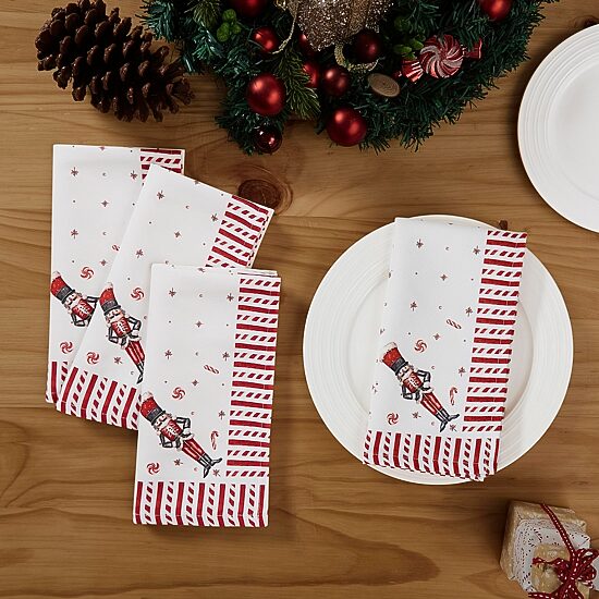 Avanti Nutcracker Candy Holiday Napkins - Set Of 4 4-pc. Napkins