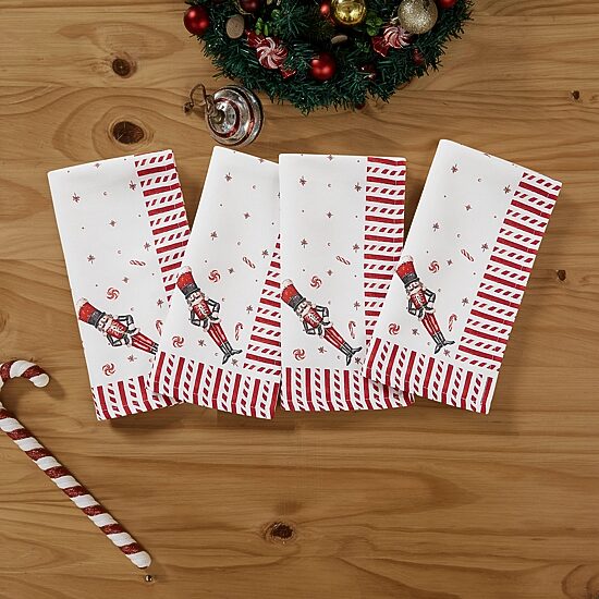 Avanti Nutcracker Candy Holiday Napkins - Set Of 4 4-pc. Napkins