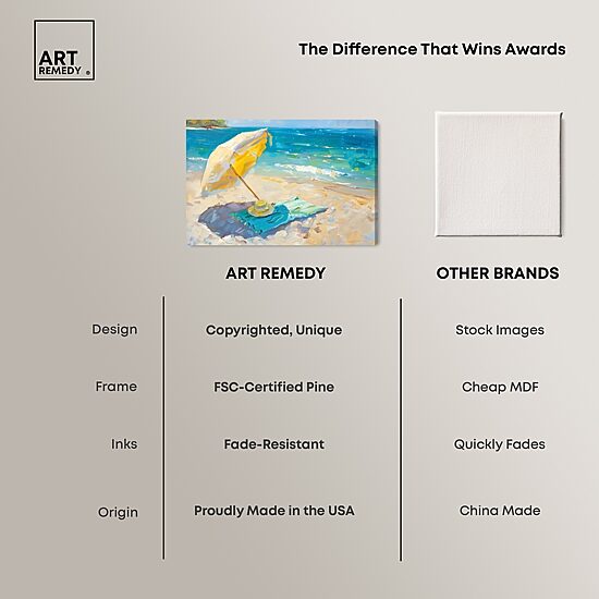 ART REMEDY® "Morning Beach View" Giclee Nautical And Coastal Canvas Art