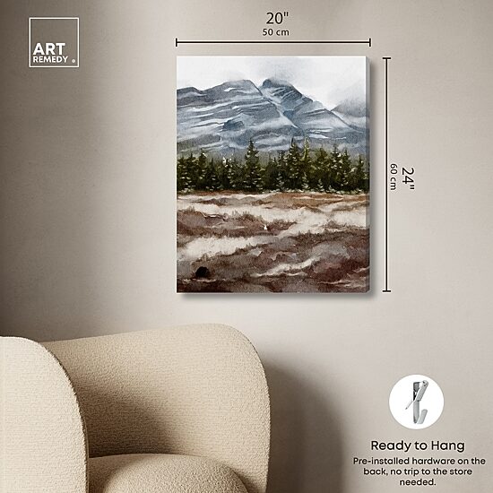 ART REMEDY® "February Rocks Landscape" Giclee Nature And Landscape Canvas Art