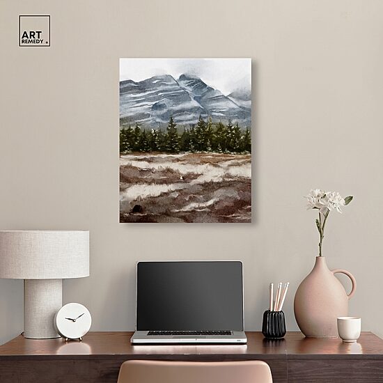 ART REMEDY® "February Rocks Landscape" Giclee Nature And Landscape Canvas Art