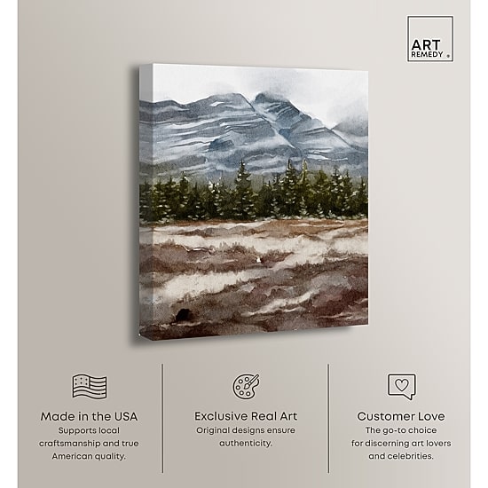 ART REMEDY® "February Rocks Landscape" Giclee Nature And Landscape Canvas Art