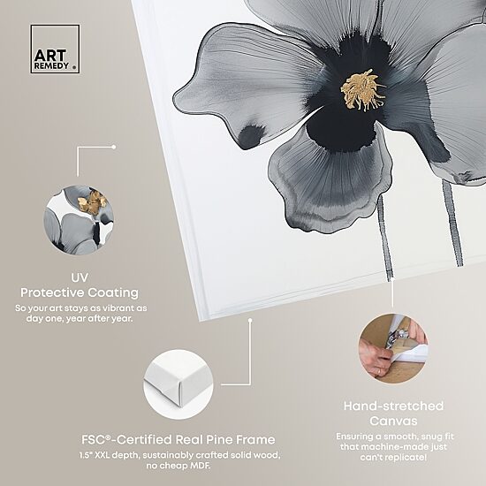ART REMEDY® "Drama Flora" Giclee Floral And Botanical Canvas Art