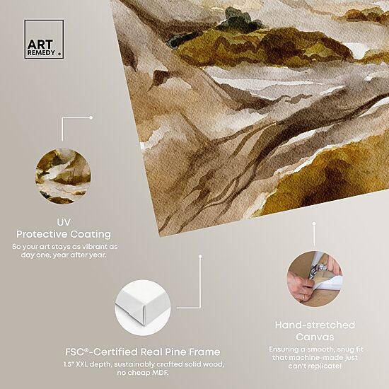 ART REMEDY® "Winter End Rock Mountain" Giclee Nature And Landscape Canvas Art