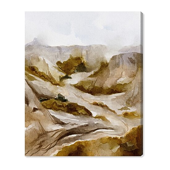 ART REMEDY® "Winter End Rock Mountain" Giclee Nature And Landscape Canvas Art