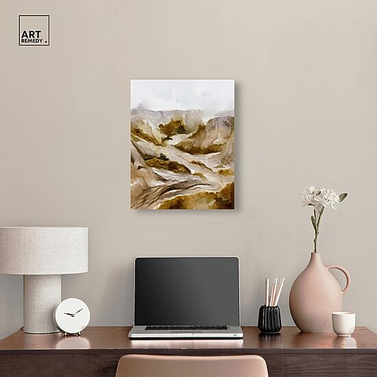ART REMEDY® "Winter End Rock Mountain" Giclee Nature And Landscape Canvas Art