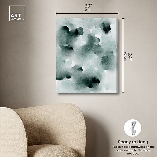 ART REMEDY® "Diluted Smoke In The Snow" Giclee Abstract Canvas Art