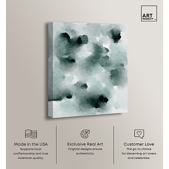 ART REMEDY® "Diluted Smoke In The Snow" Giclee Abstract Canvas Art