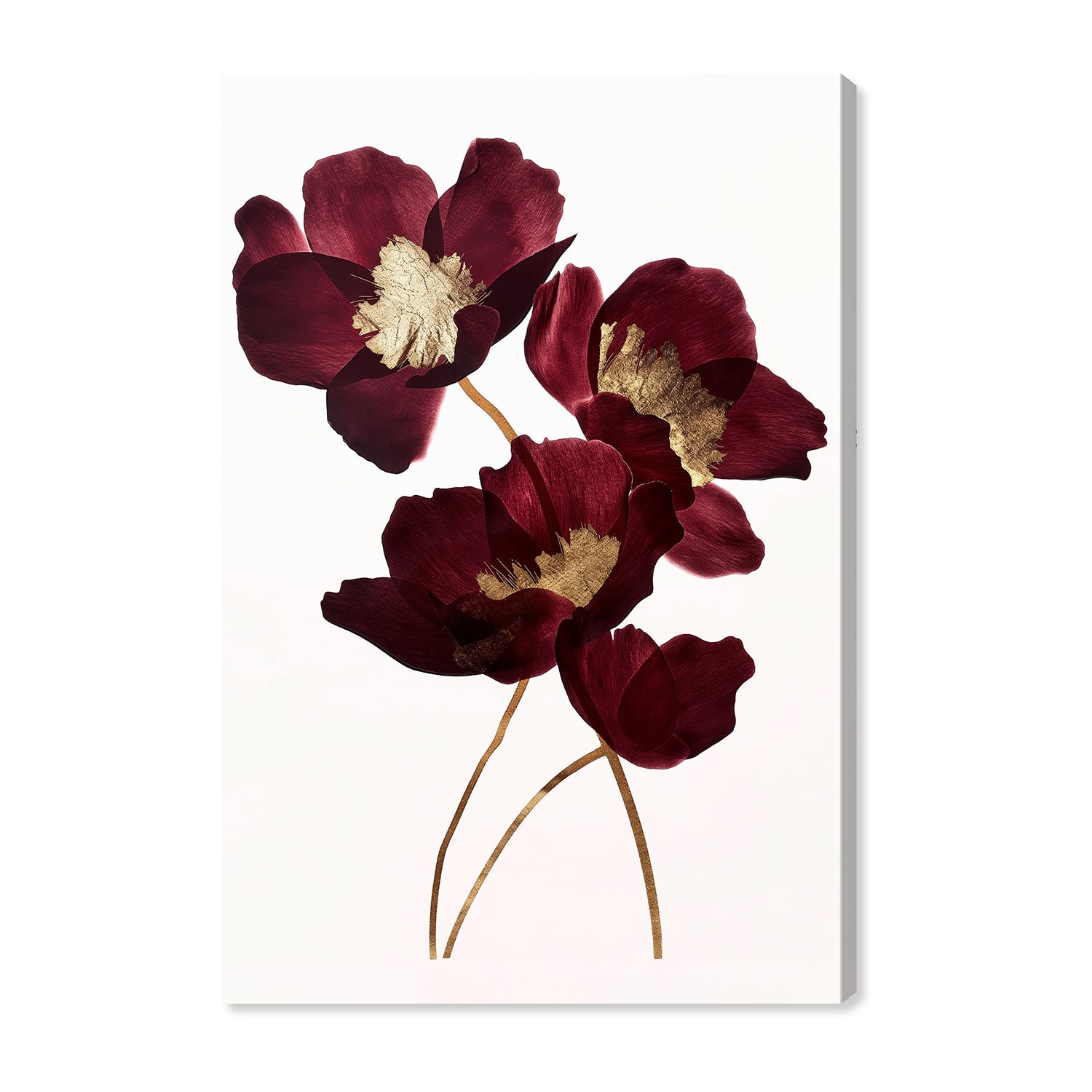 ART REMEDY® "Wine Flowers" Giclee Floral And Botanical Canvas Art